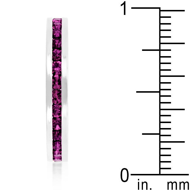 Lovcia Amethyst Crystal Eternity Band with Platinum Luster-Rings-5-5
