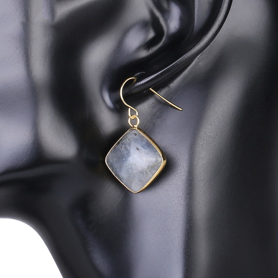 Lovcia Amethyst Crystal Geometric Drop Earrings for Women-Earrings-Glitter-Glitter
