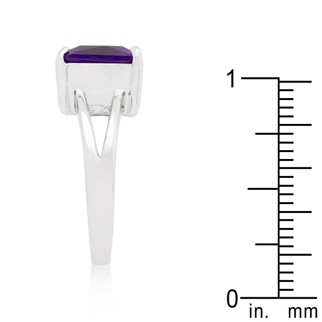 Lovcia Amethyst Princess-Cut Gypsy Ring-Rings-5-5