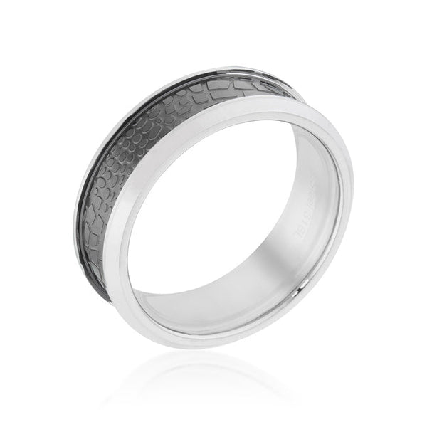 Lovcia Animal Print Steel Alloy Band Ring with Rhodium Finish-Rings-9-9