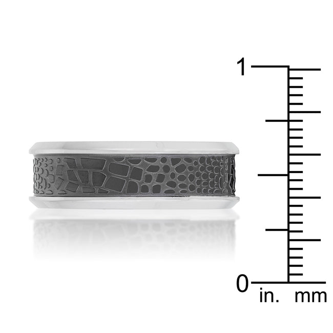 Lovcia Animal Print Steel Alloy Band Ring with Rhodium Finish-Rings-9-9