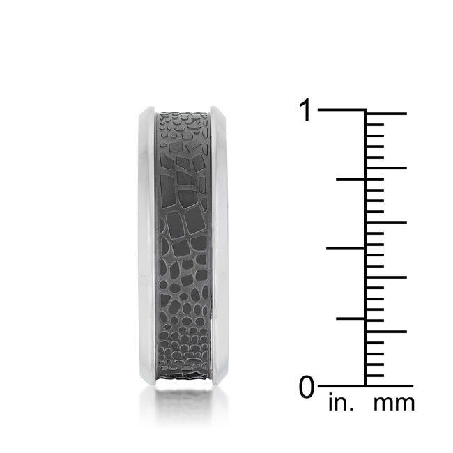 Lovcia Animal Print Steel Alloy Band Ring with Rhodium Finish-Rings-9-9