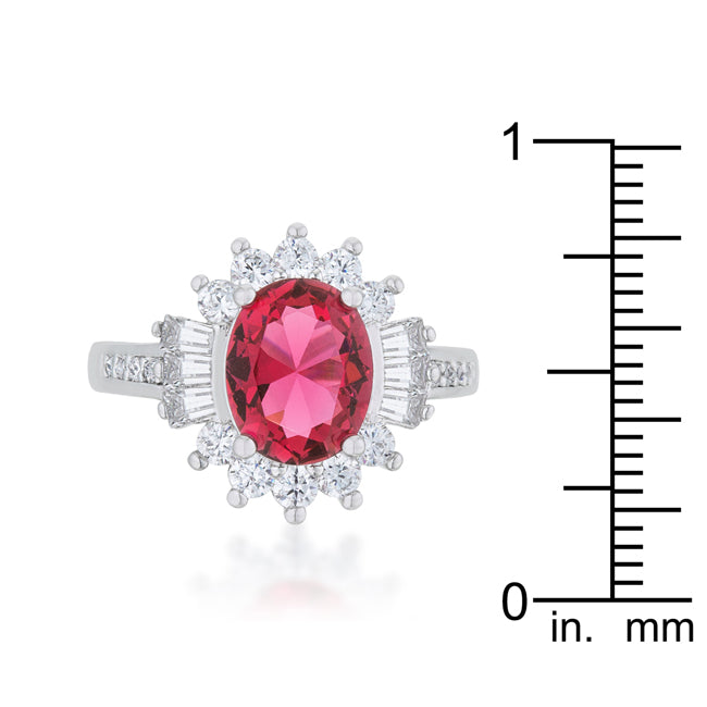 Lovcia Aqua CZ Rhodium-Plated Cocktail Ring with Classic 3ct Centerstone-Rings-5-5