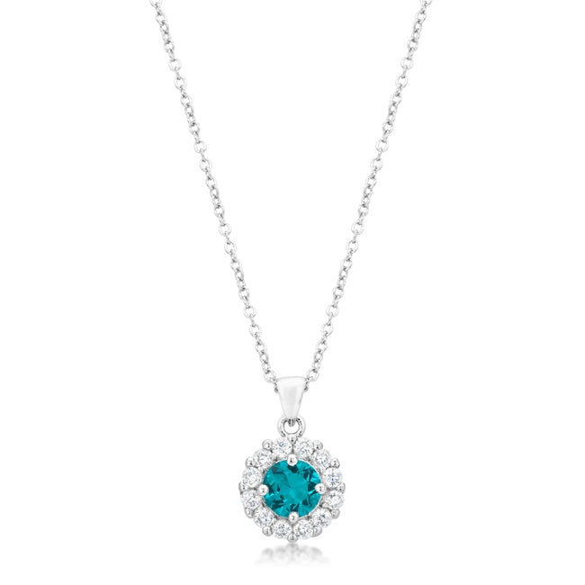 Lovcia Aqua Elegance Bridal Pendant with Platinum Luster-Pendants-