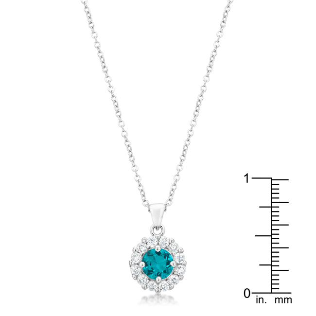 Lovcia Aqua Elegance Bridal Pendant with Platinum Luster-Pendants-