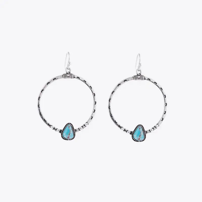 Lovcia Artificial Turquoise Drop Earrings-Earrings-Silver-One Size-Silver