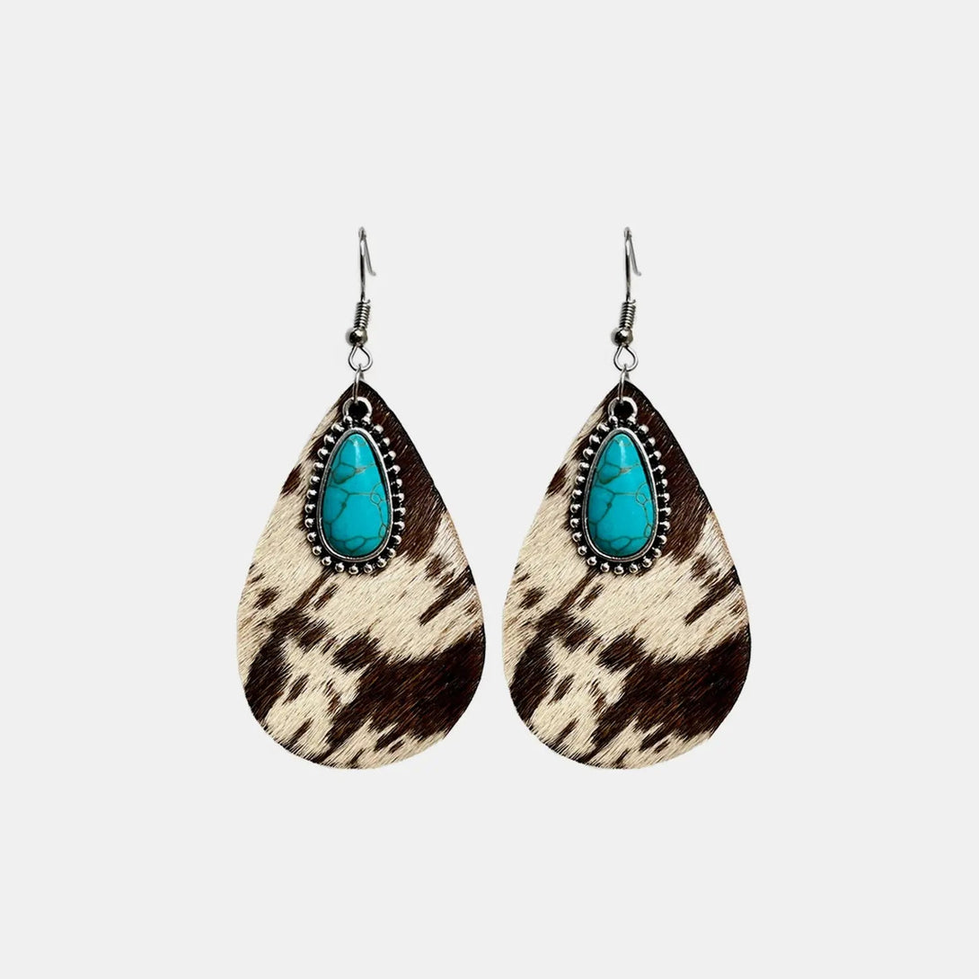 Lovcia Artificial Turquoise Teardrop Earrings-Earrings-Khaki-One Size-Khaki