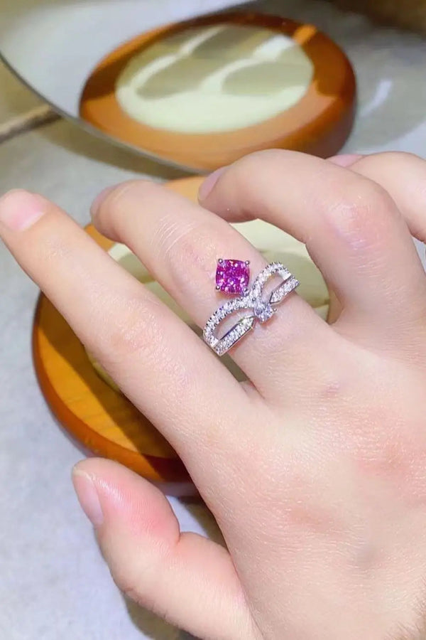 Lovcia At Your Best 1 Carat Moissanite Ring-Rings-Fuchsia Pink-5-Fuchsia Pink