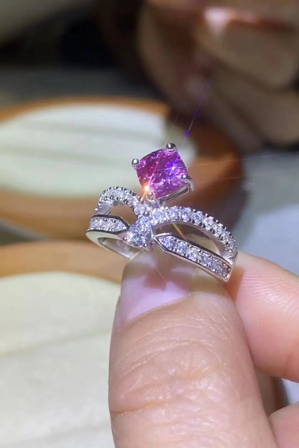 Lovcia At Your Best 1 Carat Moissanite Ring-Rings-Fuchsia Pink-5-Fuchsia Pink