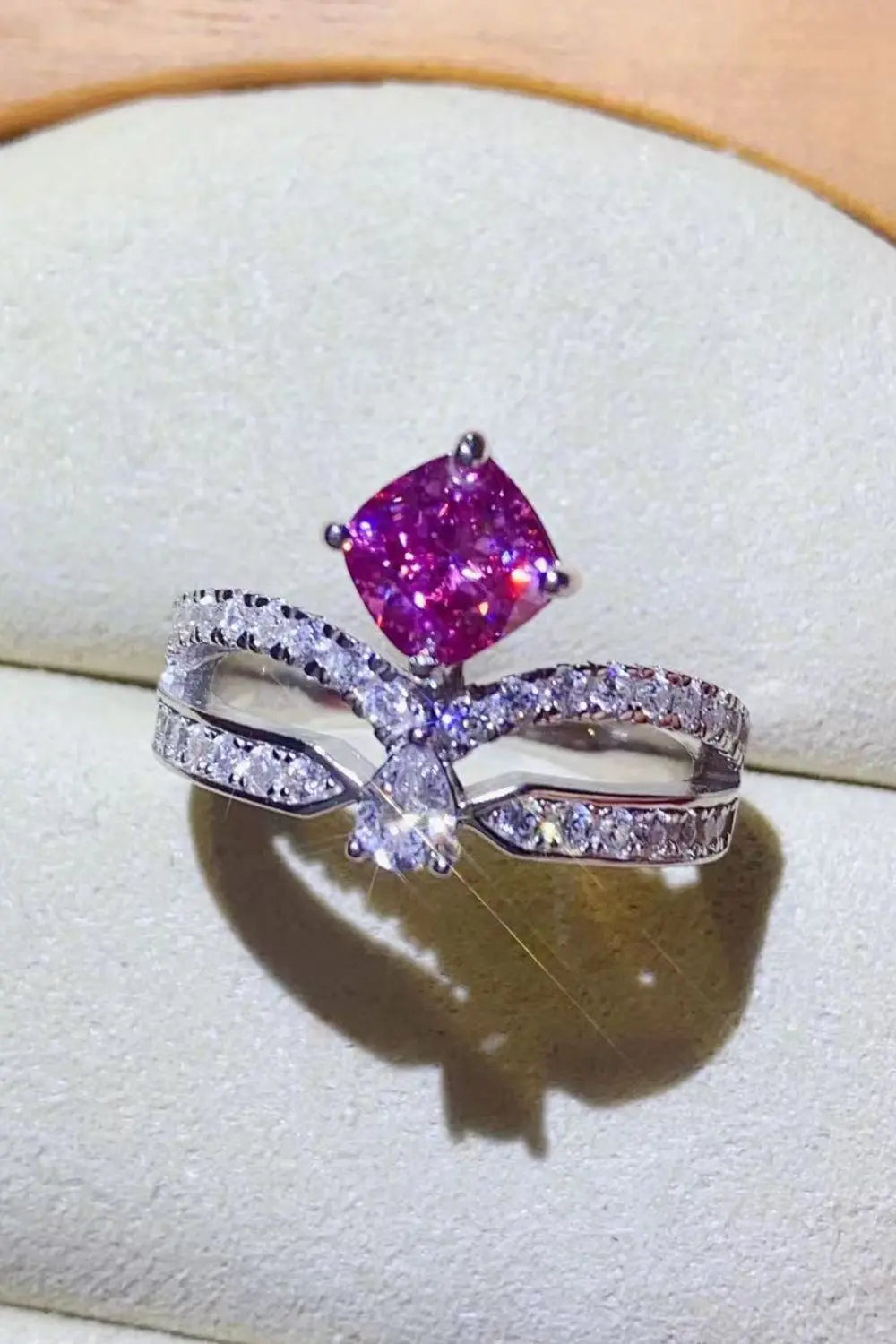 Lovcia At Your Best 1 Carat Moissanite Ring-Rings-Fuchsia Pink-5-Fuchsia Pink