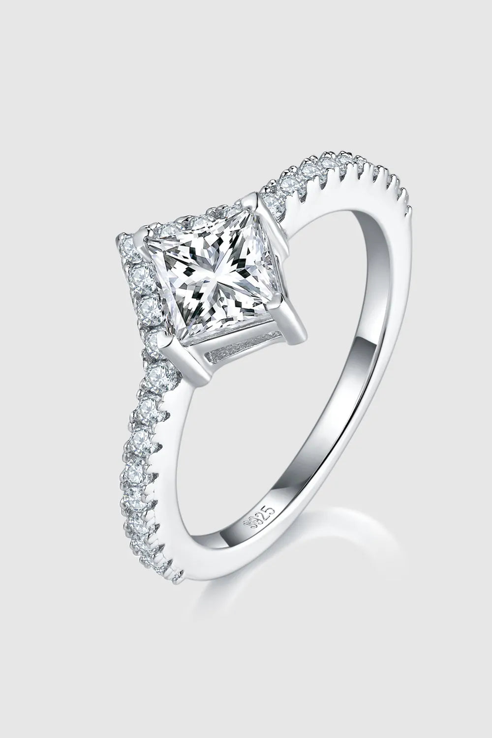 Lovcia Aurora Crest 1 Carat Moissanite 925 Sterling Silver Double Layered Ring for Women - Silver-5- - Buy latest trendy Rings for Women and Girls