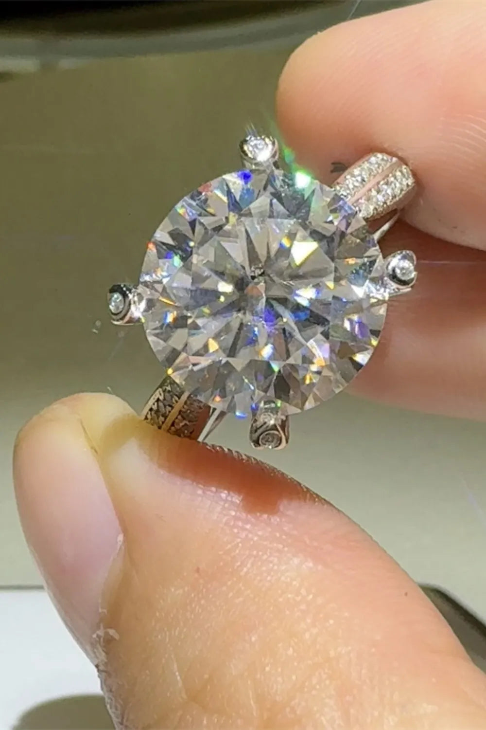 Lovcia Aurora Ovalis 5 Carat Moissanite 925 Sterling Silver Ring for Women - Silver-5- - Buy latest trendy Rings for Women and Girls