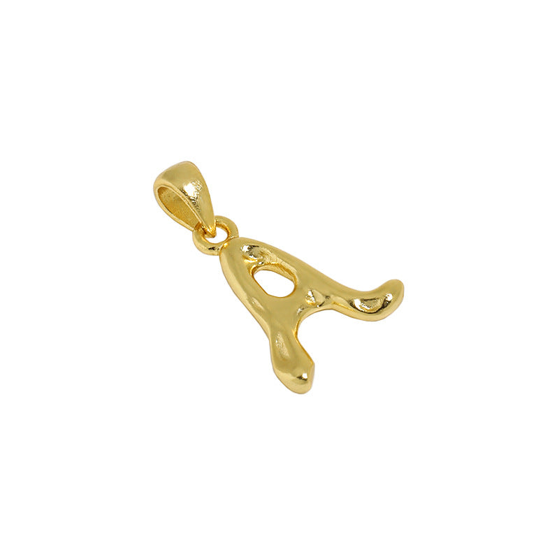Lovcia AZ Letter Pendant Gold Plated 12mm Chain Necklace-Necklaces-A (Pendant Only)-A (Pendant Only)