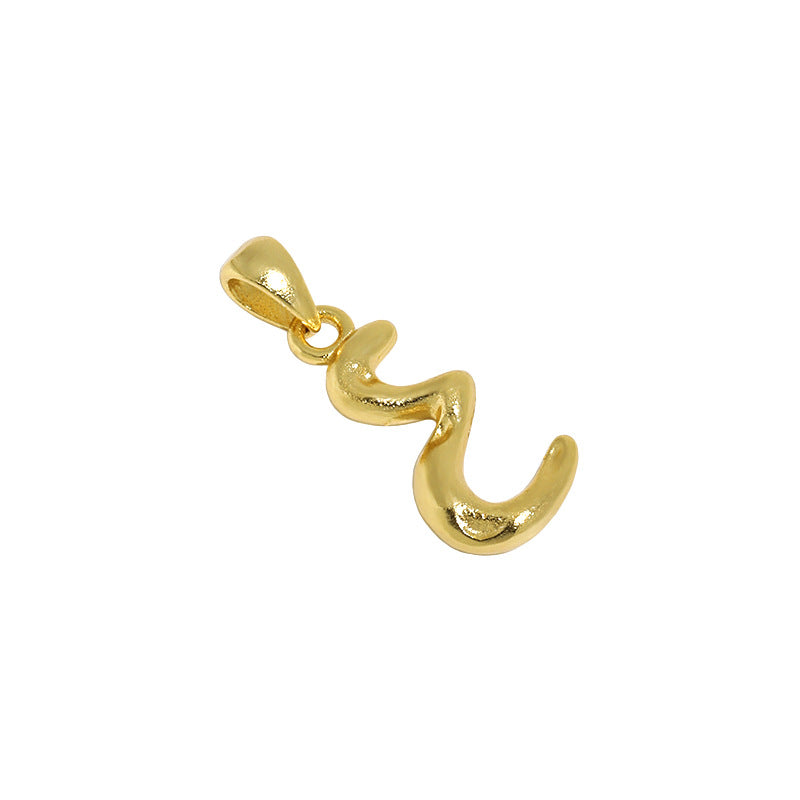 Lovcia AZ Letter Pendant Gold Plated 12mm Chain Necklace-Necklaces-E (Pendant Only)-E (Pendant Only)