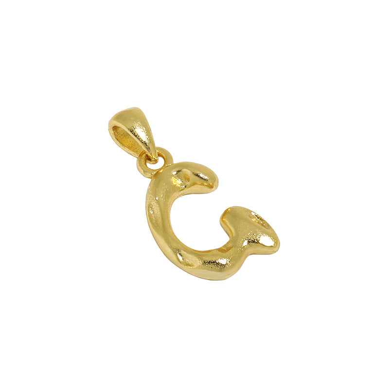 Lovcia AZ Letter Pendant Gold Plated 12mm Chain Necklace-Necklaces-G (Pendant Only)-G (Pendant Only)