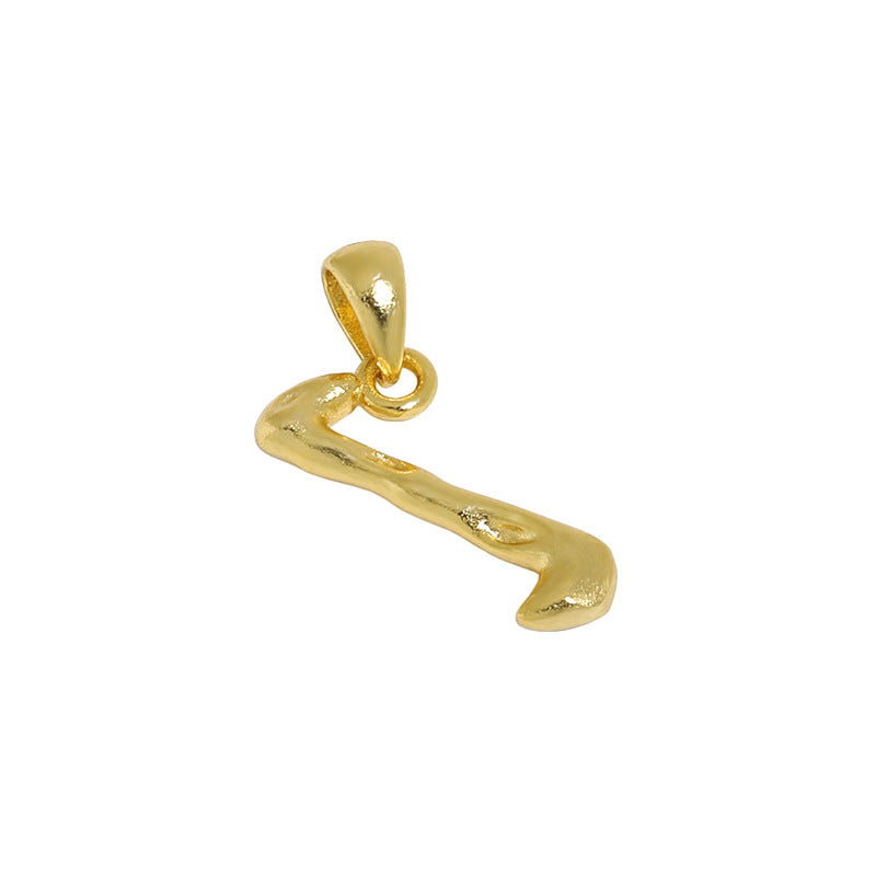 Lovcia AZ Letter Pendant Gold Plated 12mm Chain Necklace-Necklaces-I (Pendant Only)-I (Pendant Only)