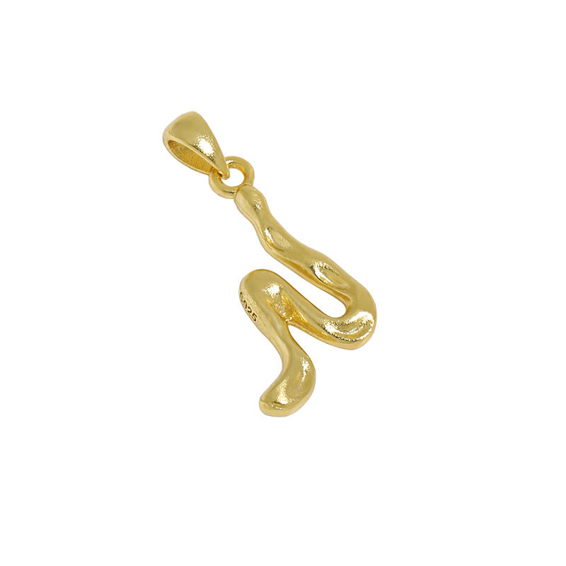 Lovcia AZ Letter Pendant Gold Plated 12mm Chain Necklace-Necklaces-N (Pendant Only)-N (Pendant Only)