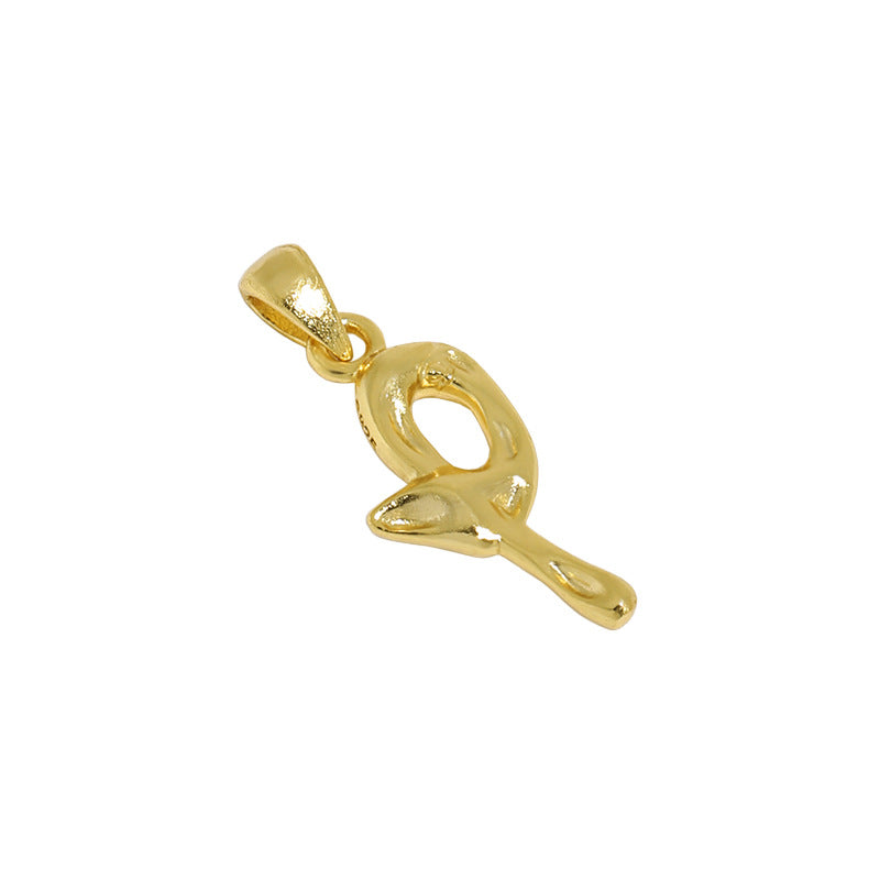 Lovcia AZ Letter Pendant Gold Plated 12mm Chain Necklace-Necklaces-P (Pendant Only)-P (Pendant Only)