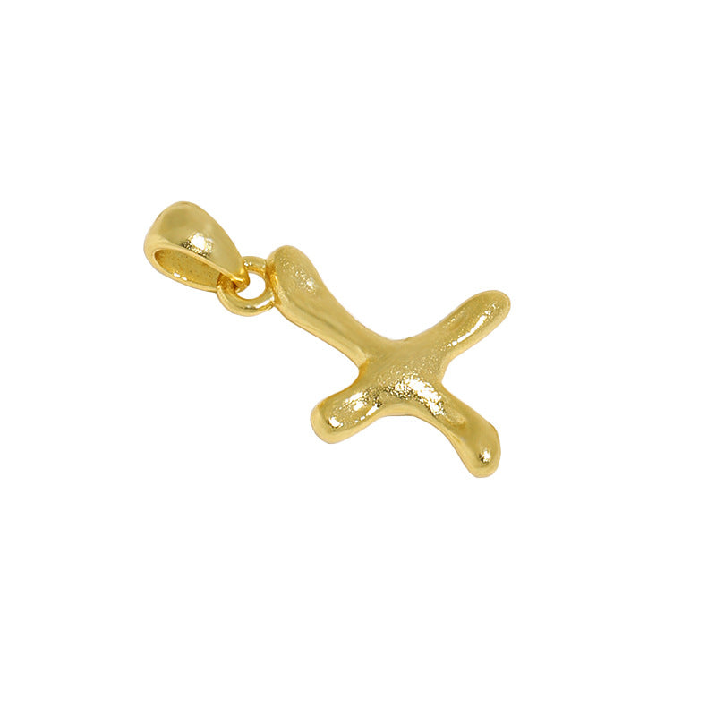 Lovcia AZ Letter Pendant Gold Plated 12mm Chain Necklace-Necklaces-X (Pendant Only)-X (Pendant Only)