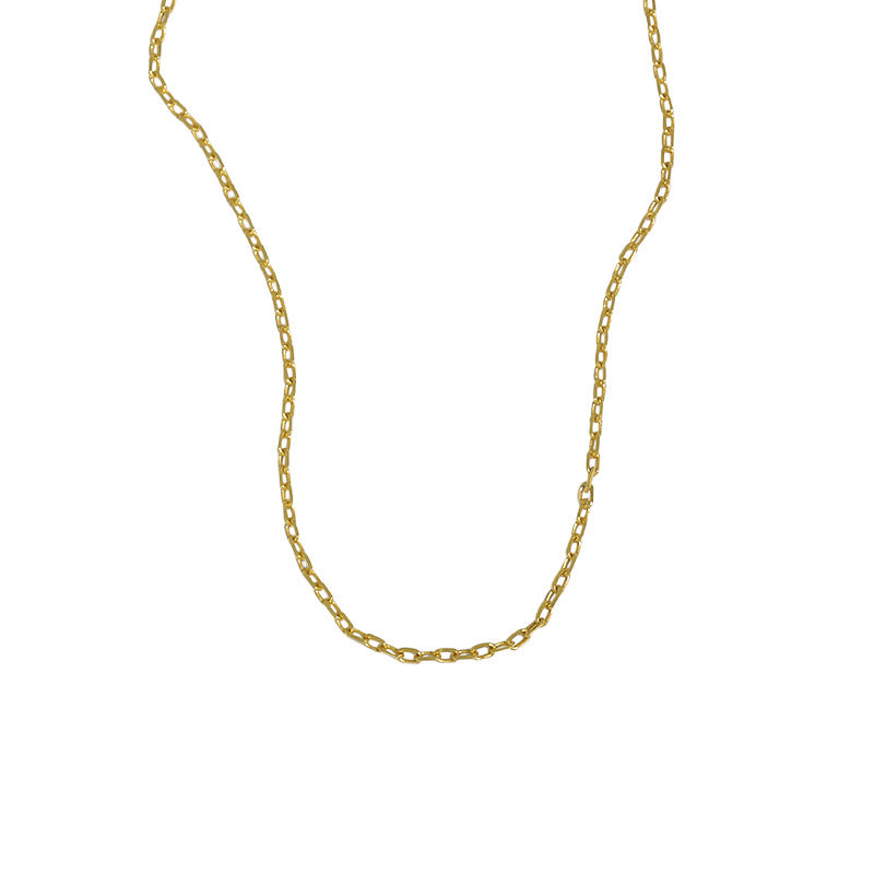 Lovcia AZ Letter Pendant Gold Plated 12mm Chain Necklace-Necklaces-Yellow Gold Necklace-Yellow Gold Necklace