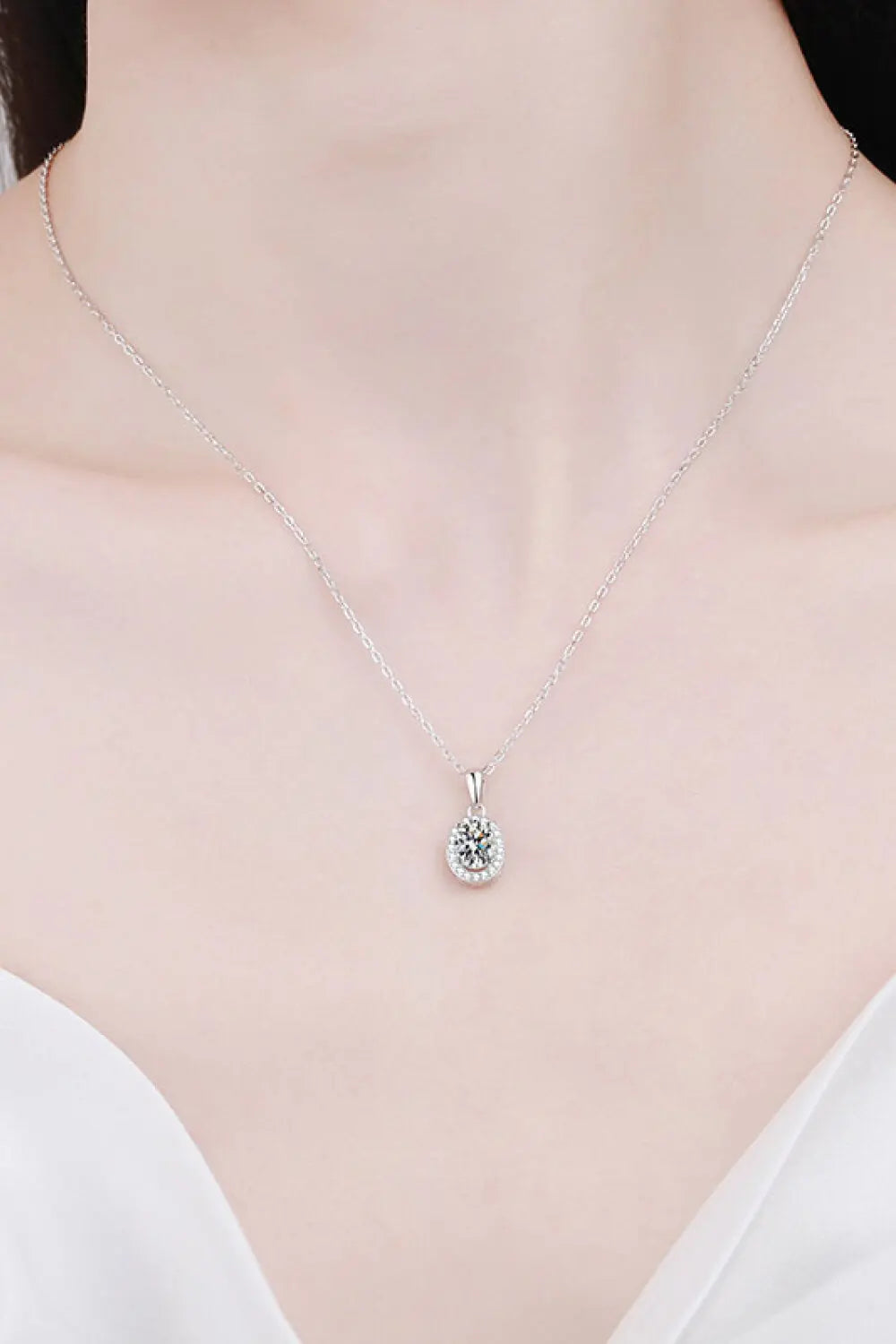 Lovcia Be The One 1 Carat Moissanite Pendant Necklace-Necklaces-Silver-One Size-Silver