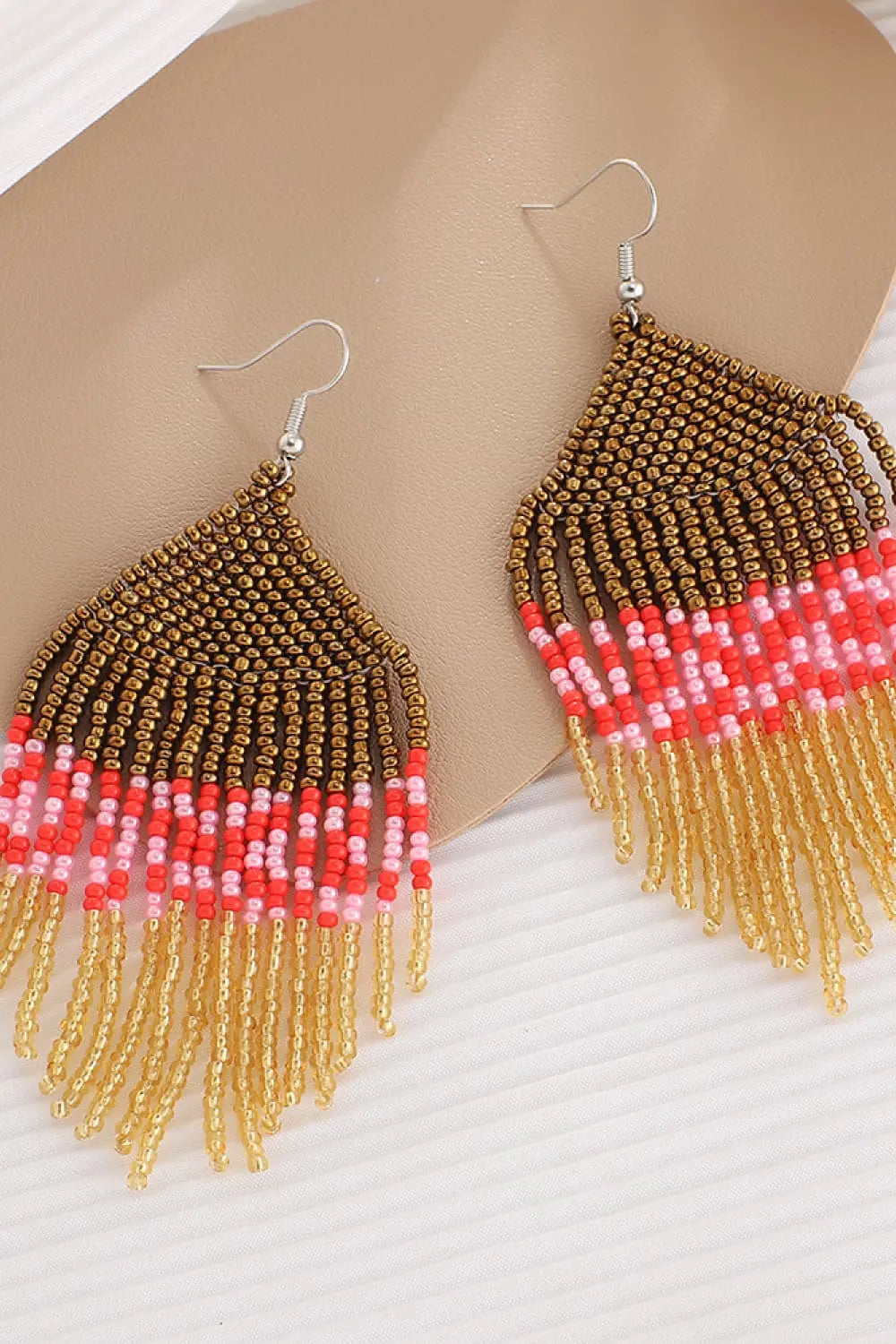 Lovcia Beaded Dangle Earrings-Earrings-Black-One Size-Black