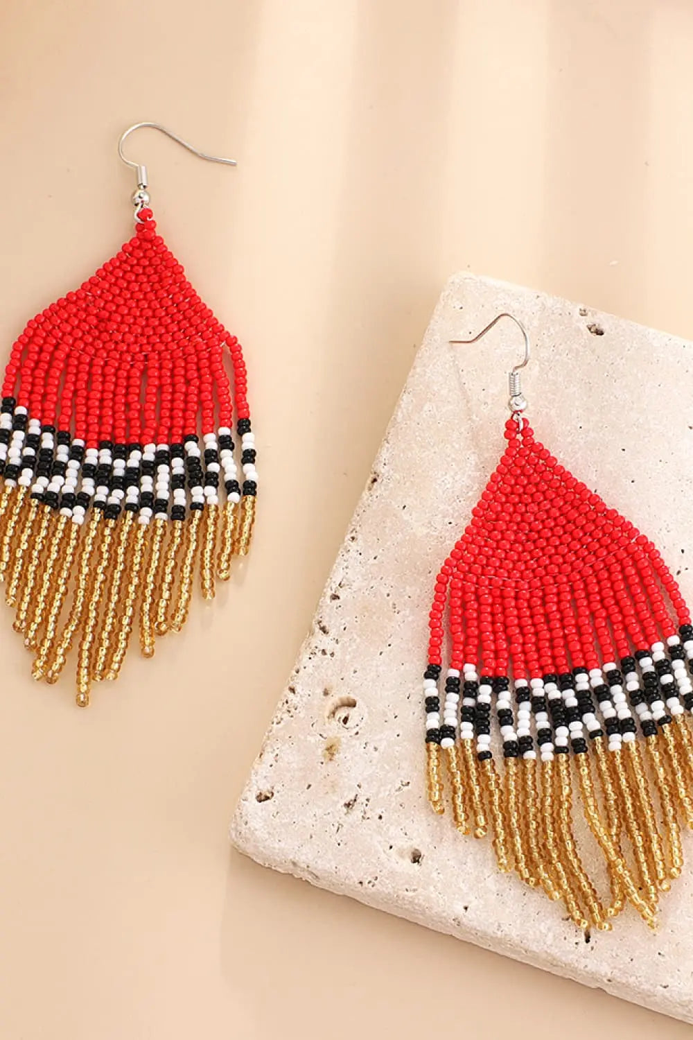 Lovcia Beaded Dangle Earrings-Earrings-Black-One Size-Black