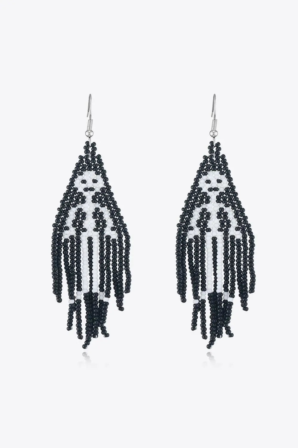 Lovcia Beaded Dangle Earrings-Earrings-Black-One Size-Black