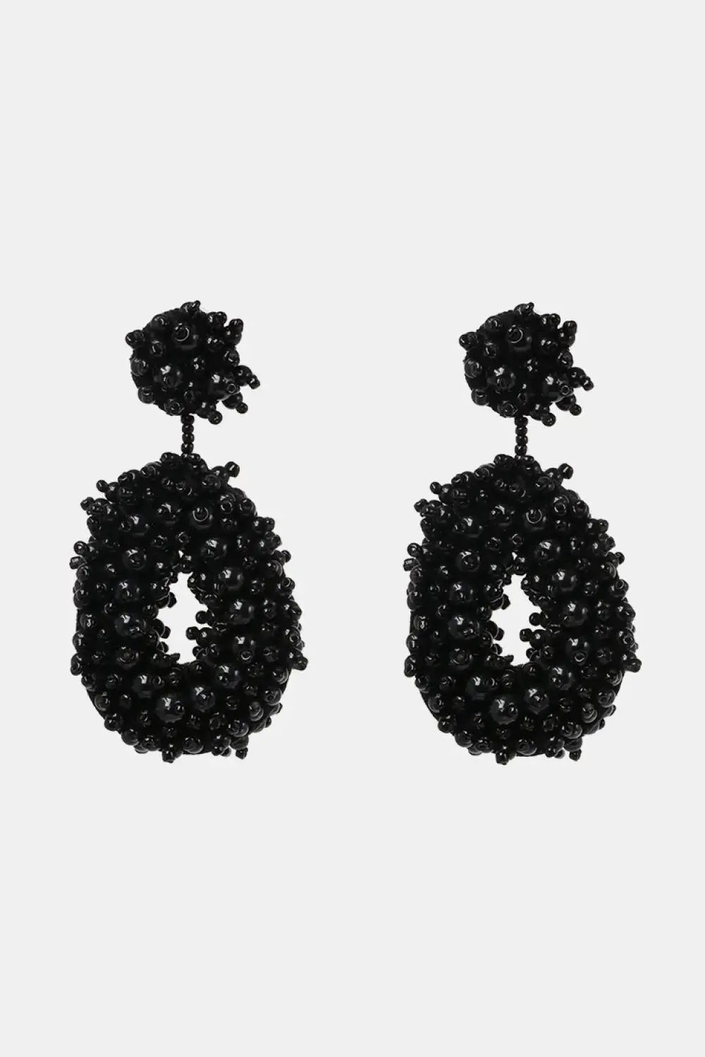 Lovcia Beaded Dangle Earrings-Earrings-Black-One Size-Black