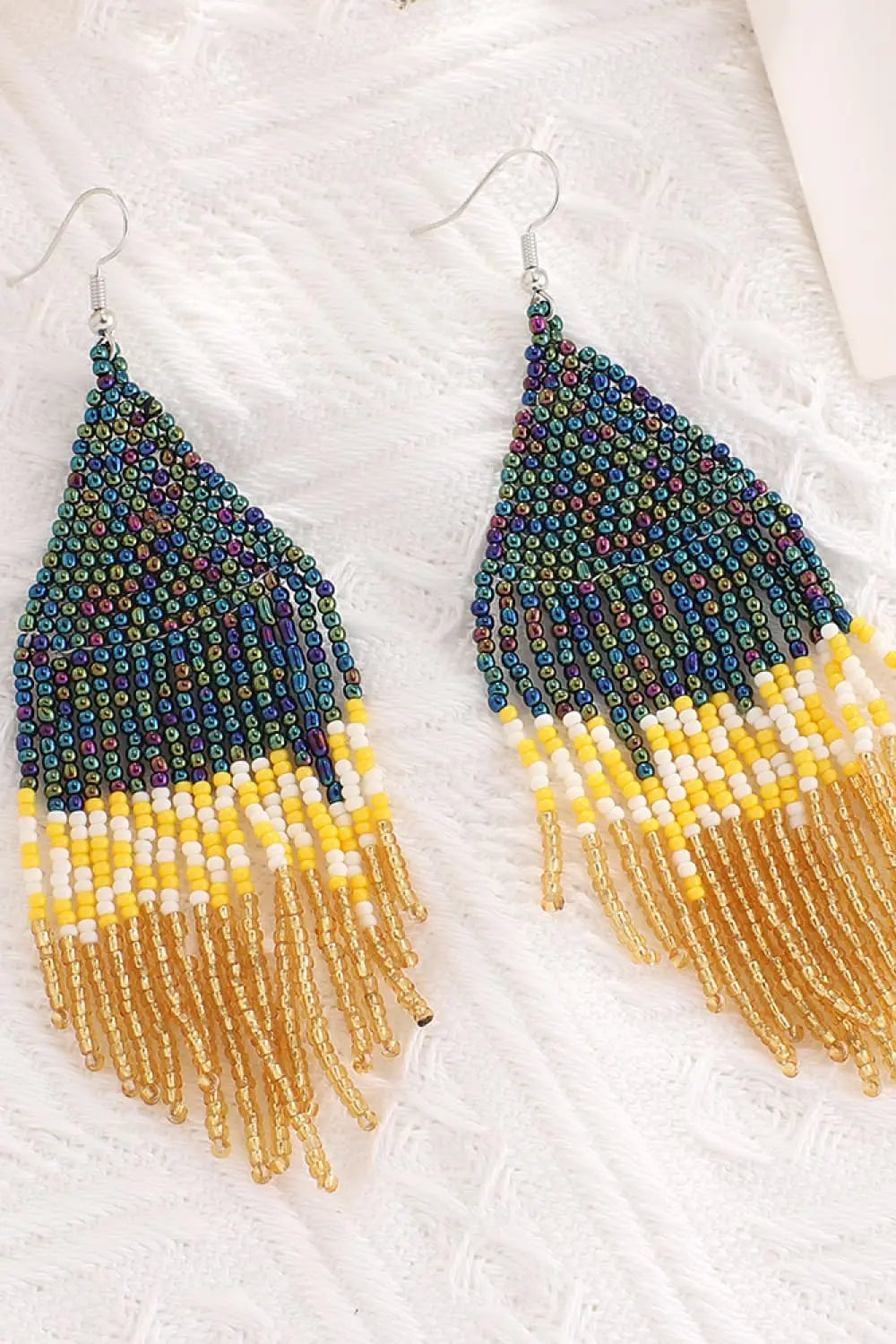 Lovcia Beaded Dangle Earrings-Earrings-Black-One Size-Black