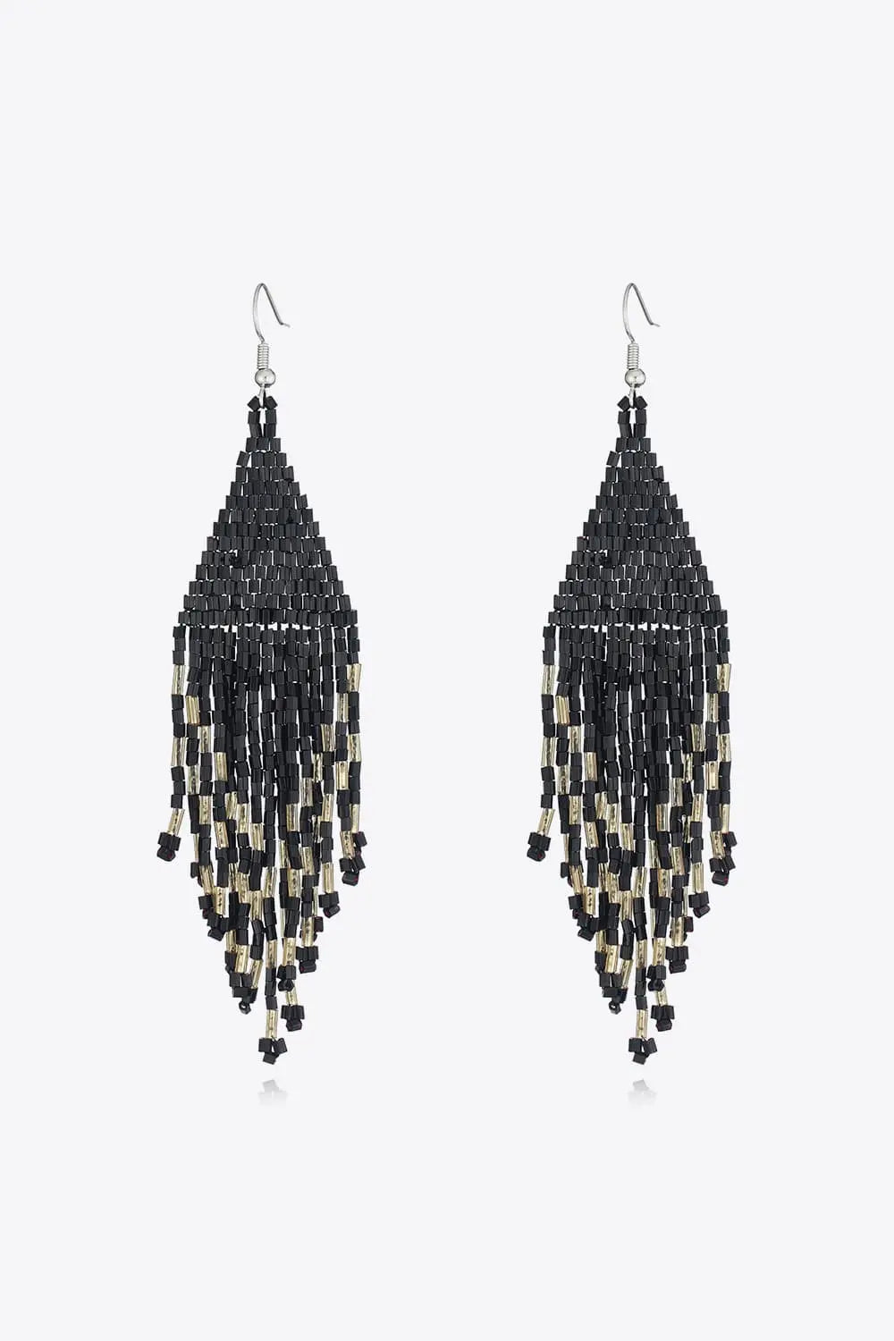 Lovcia Beaded Dangle Earrings-Earrings-Black-One Size-Black