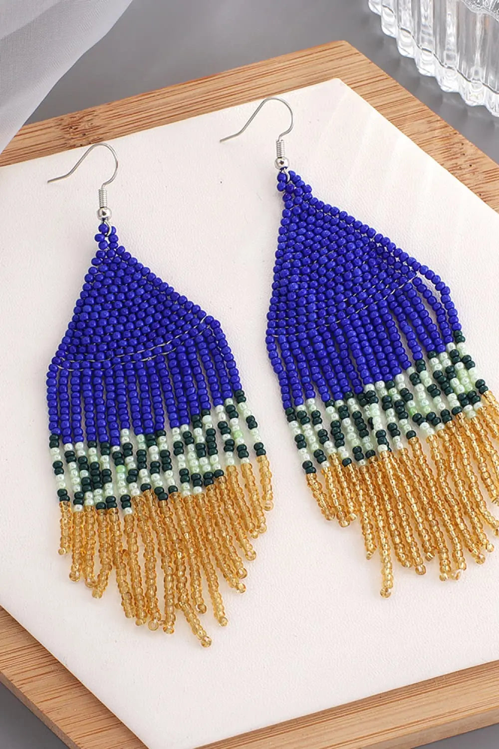Lovcia Beaded Dangle Earrings-Earrings-Black-One Size-Black