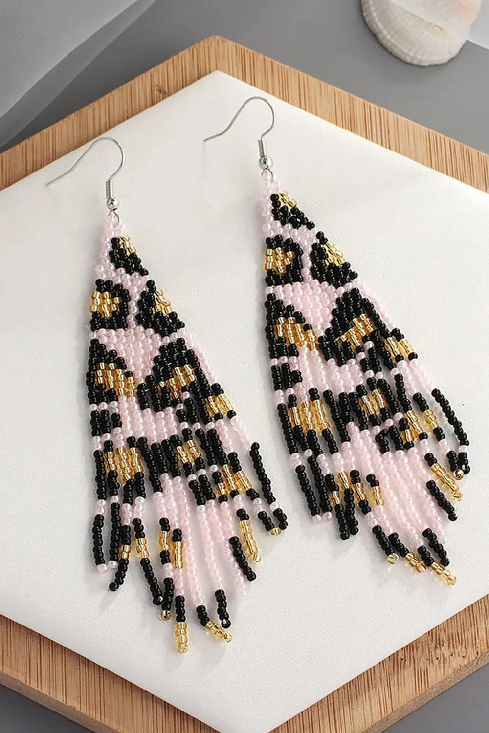 Lovcia Beaded Dangle Earrings-Earrings-Blush Pink-One Size-Blush Pink