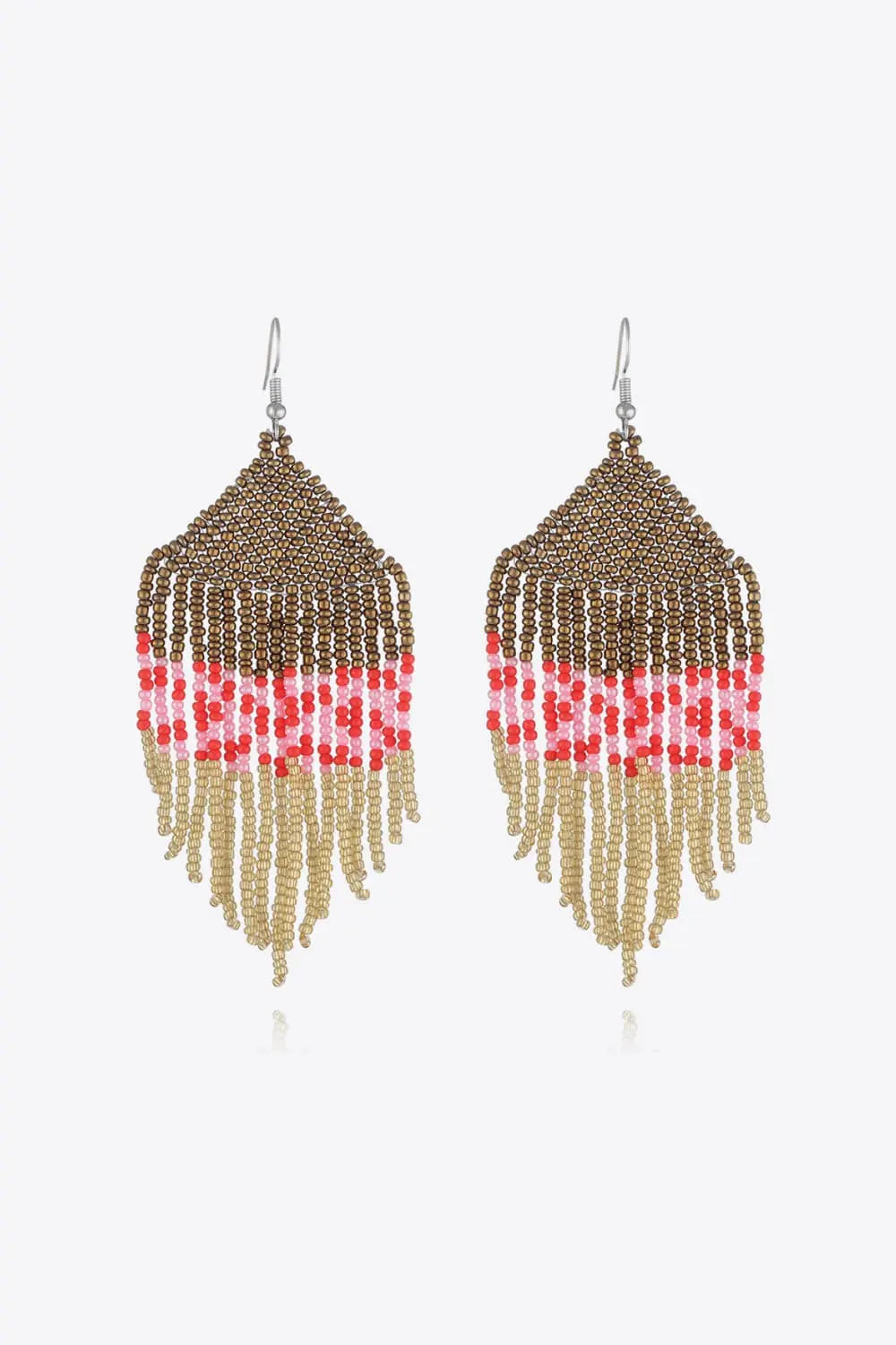 Lovcia Beaded Dangle Earrings-Earrings-Gold-One Size-Gold