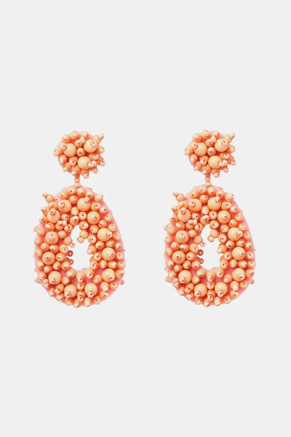 Lovcia Beaded Dangle Earrings-Earrings-Peach-One Size-Peach