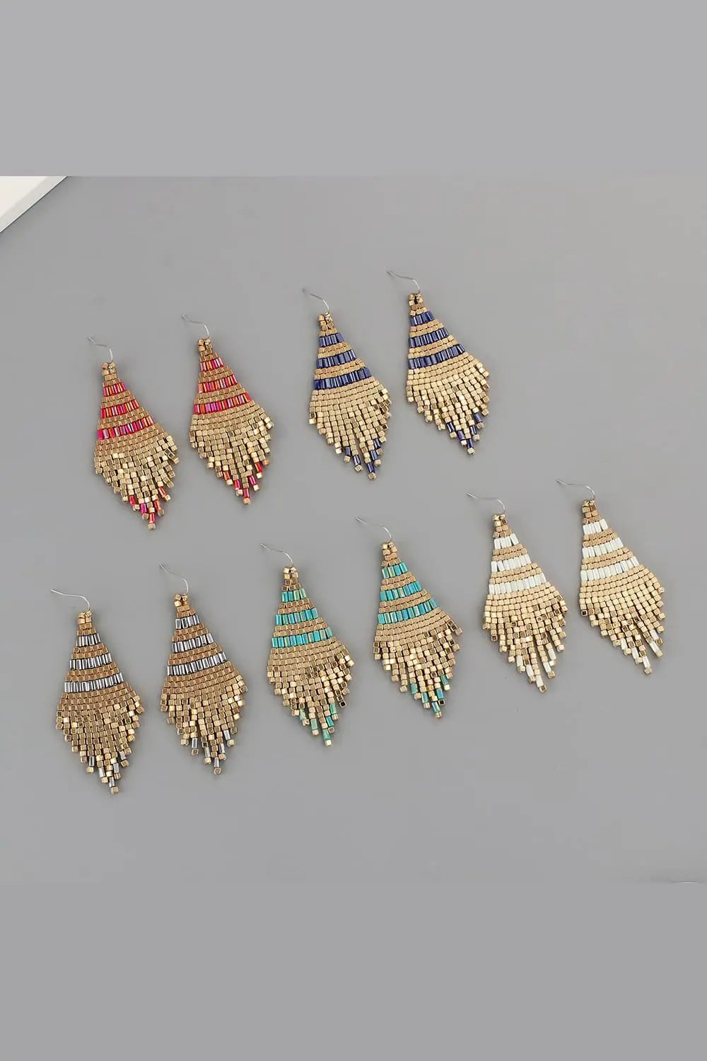 Lovcia Beaded Dangle Earrings-Earrings-Red-One Size-Red