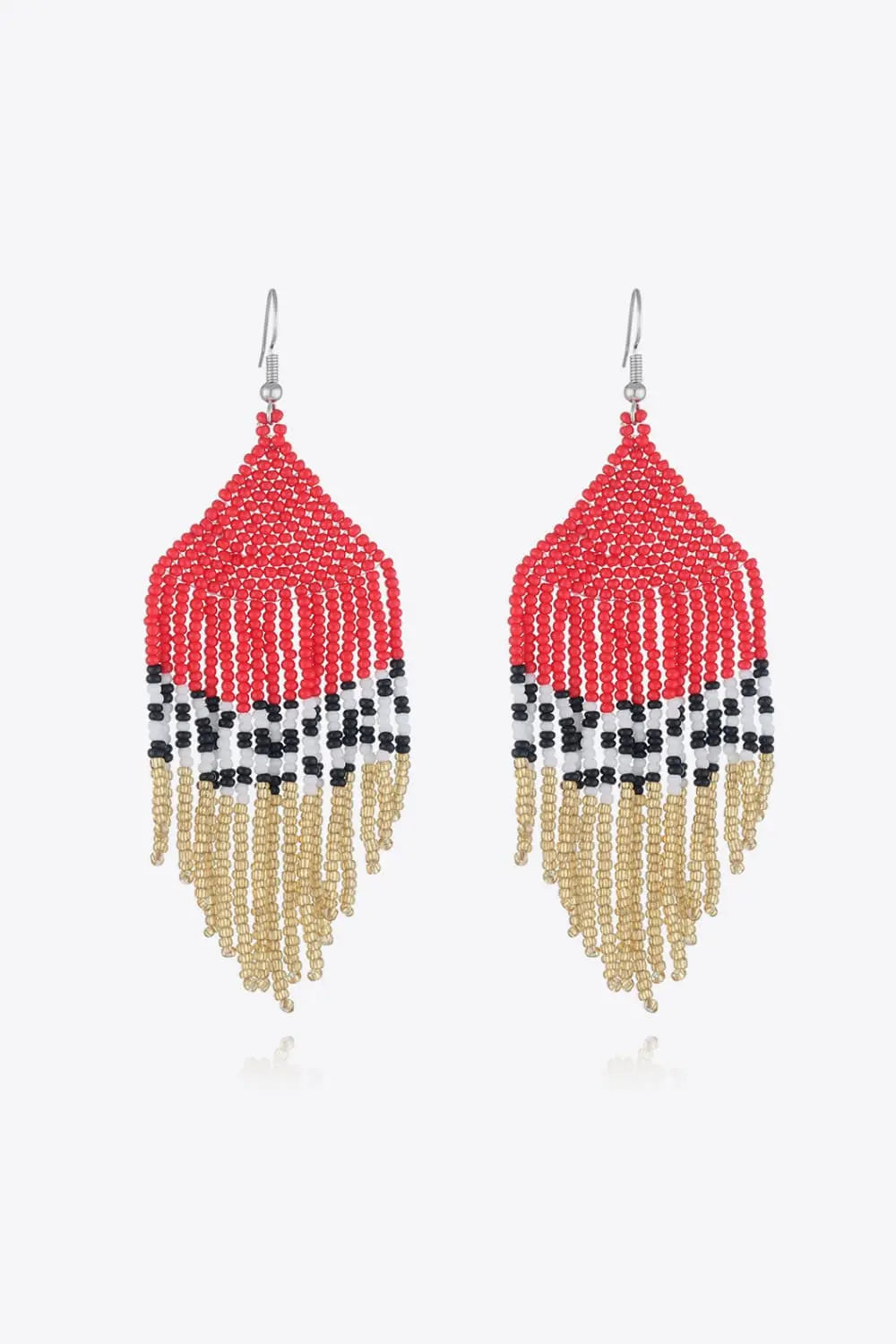 Lovcia Beaded Dangle Earrings-Earrings-Red-One Size-Red