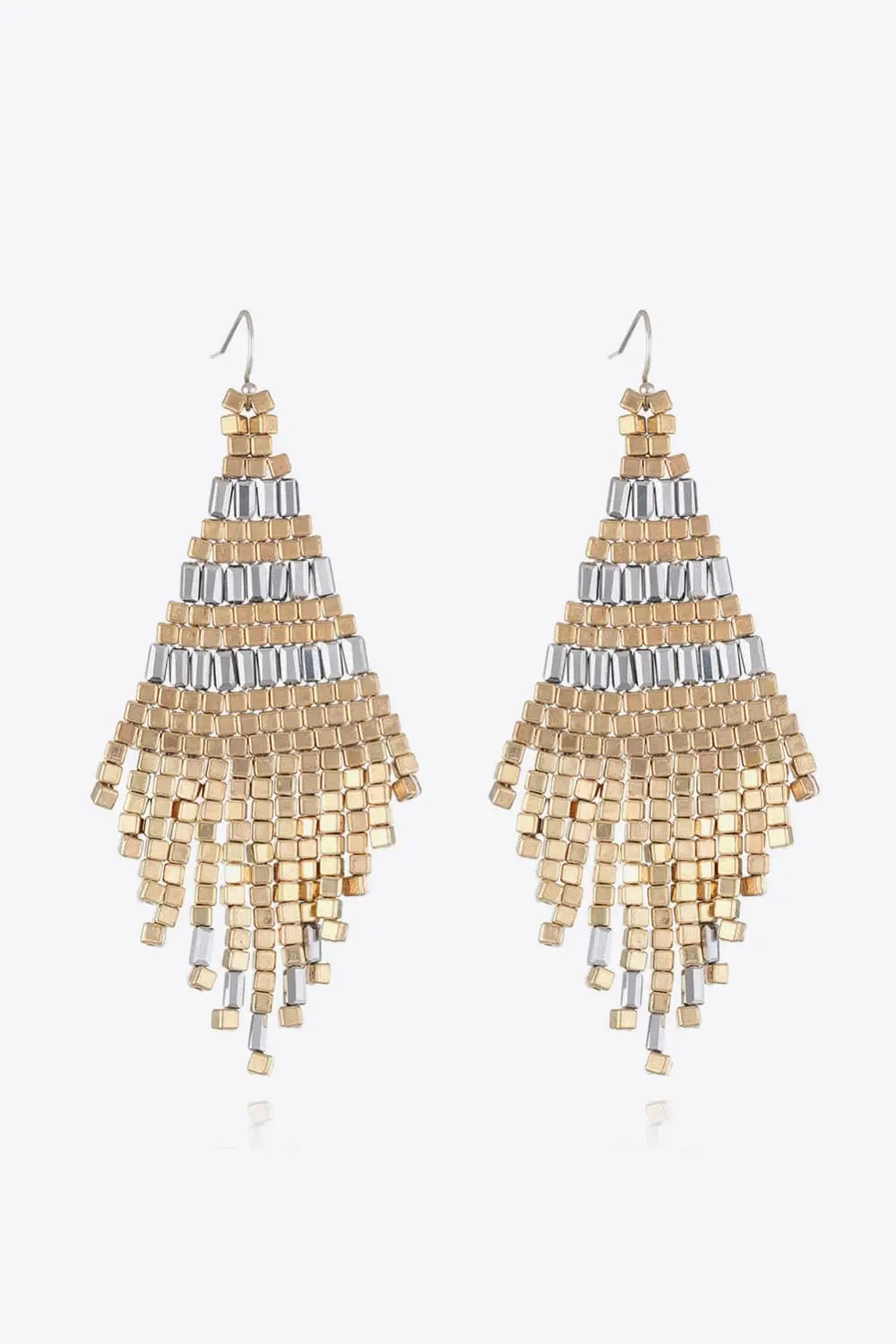 Lovcia Beaded Dangle Earrings-Earrings-Silver-One Size-Silver