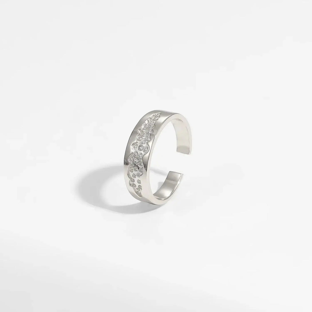 Lovcia Beautiful Blue CZ Star River 925 Sterling Silver Adjustable Ring-Rings-Silver-Silver