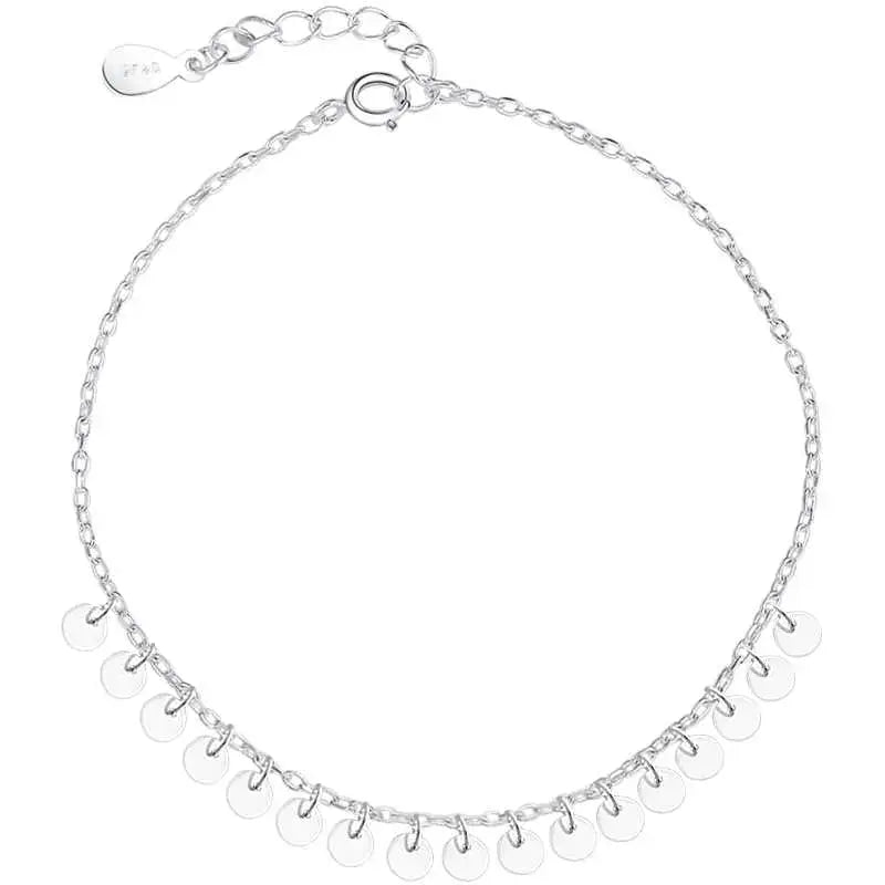 Lovcia Beautiful Shining Small Slice 925 Sterling Silver Anklet-Anklets-