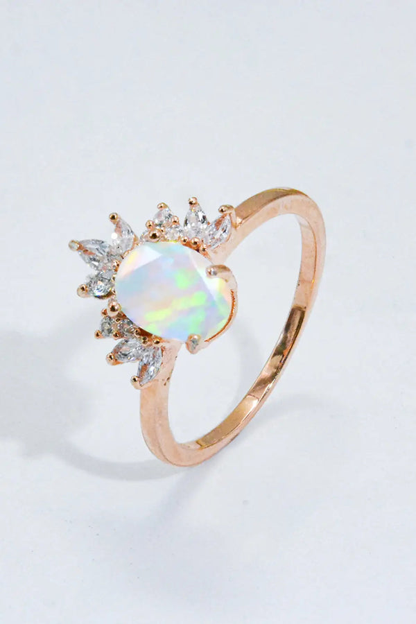 Lovcia Best Of Me 925 Sterling Silver Opal Ring-Rings-Rose Gold-6-Rose Gold