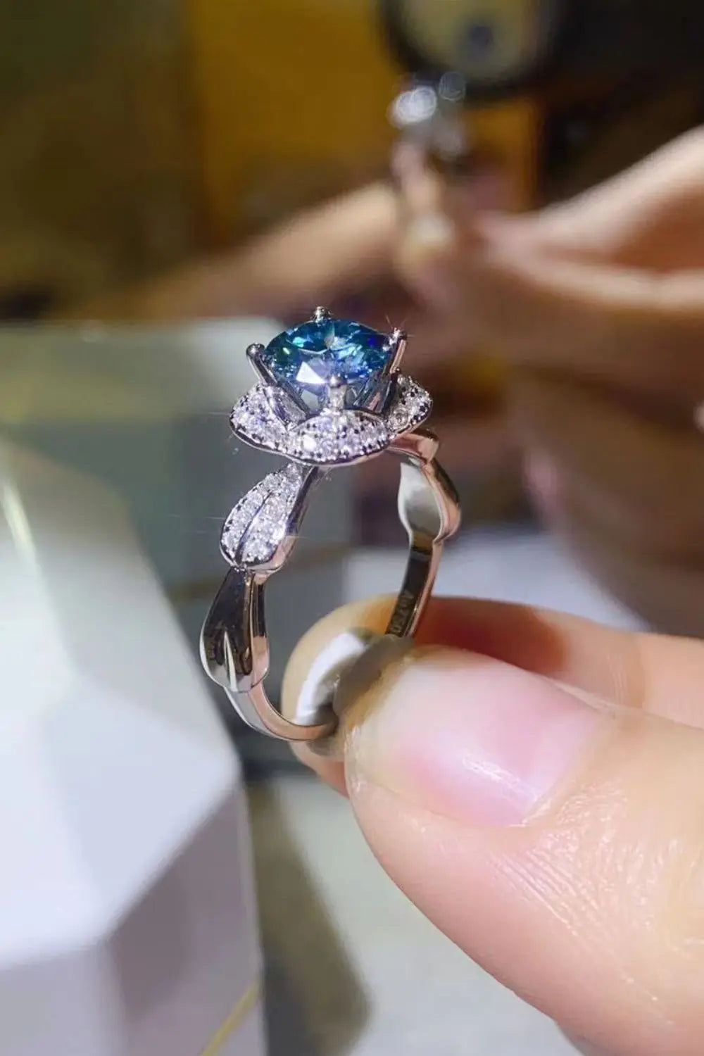 Lovcia Better Love Next Time 1 Carat Moissanite Ring-Rings-Sky Blue-5-Sky Blue