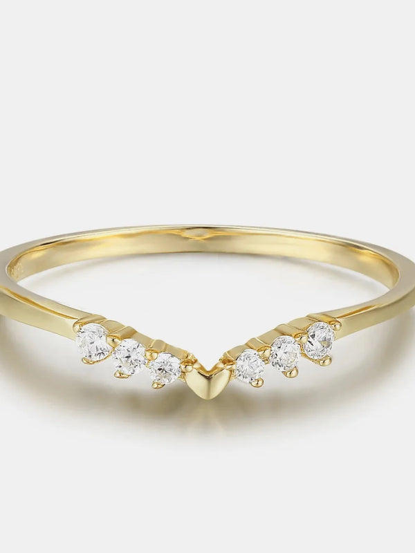 Lovcia Bezel-set 925 Sterling Silver Inland Zircon Ring for Women - Gold-6- - Buy latest trendy Rings for Women and Girls