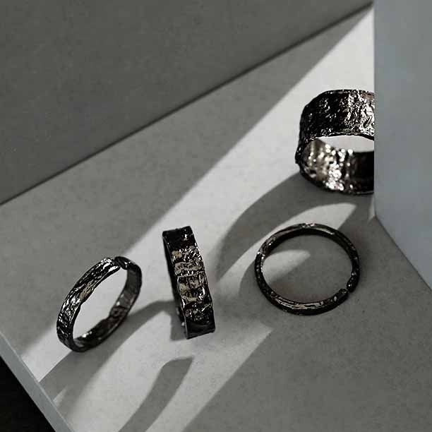 Lovcia Black Gold 925 Sterling Silver Adjustable Ring-Rings-S272-5Mm-