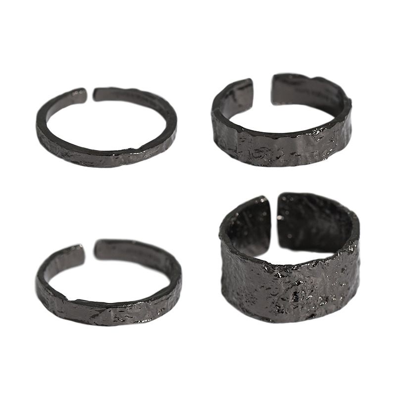 Lovcia Black Gold 925 Sterling Silver Adjustable Ring-Rings-S272-5Mm-