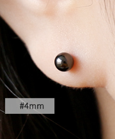 Lovcia Black Gold Plated 925 Sterling Silver 6mm Stud-Earrings-4mm-