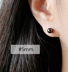 Lovcia Black Gold Plated 925 Sterling Silver 6mm Stud-Earrings-5mm-