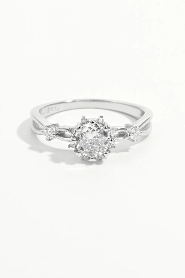 Lovcia Bloom Crest 925 Sterling Silver Inlaid Zircon Ring for Women - Silver-6- - Buy latest trendy Rings for Women and Girls