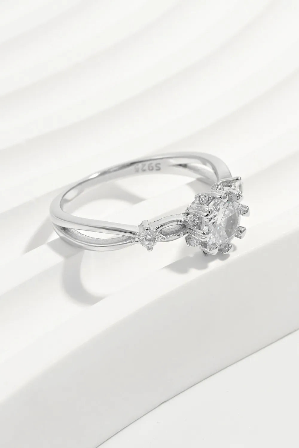 Lovcia Bloom Crest 925 Sterling Silver Inlaid Zircon Ring for Women - Silver-6- - Buy latest trendy Rings for Women and Girls