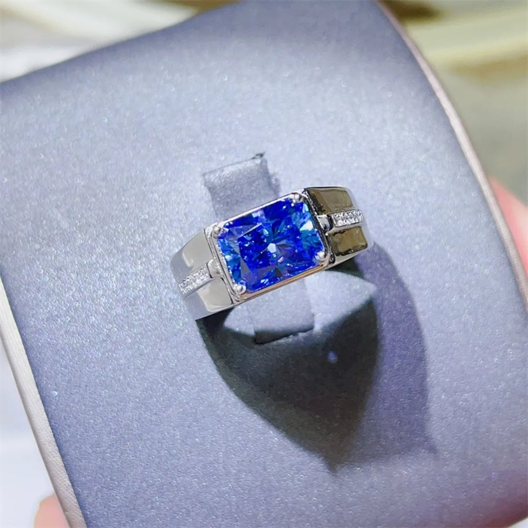 Lovcia Blue Shine 2 Carat Moissanite 925 Sterling Silver Ring for Women - Blue-5- - Buy latest trendy Rings for Women and Girls